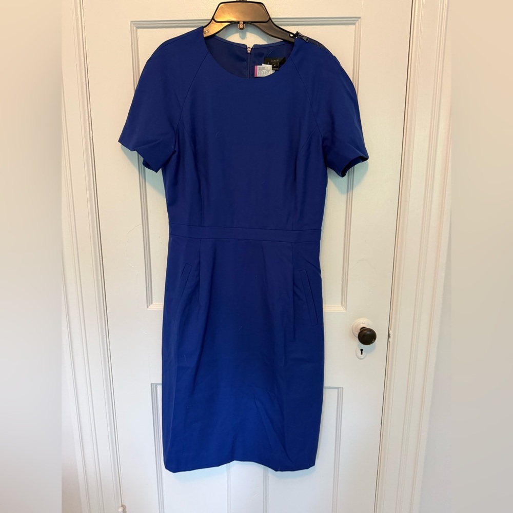 J. Crew Cobalt Blue Short Sleeve Sheath Dress